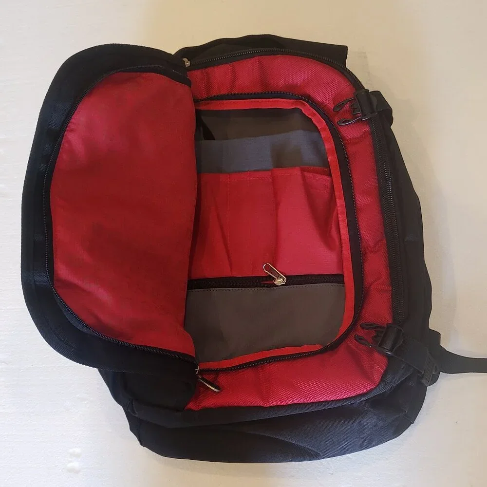 Fortinet Red and Black Computer Laptop Back Pack
